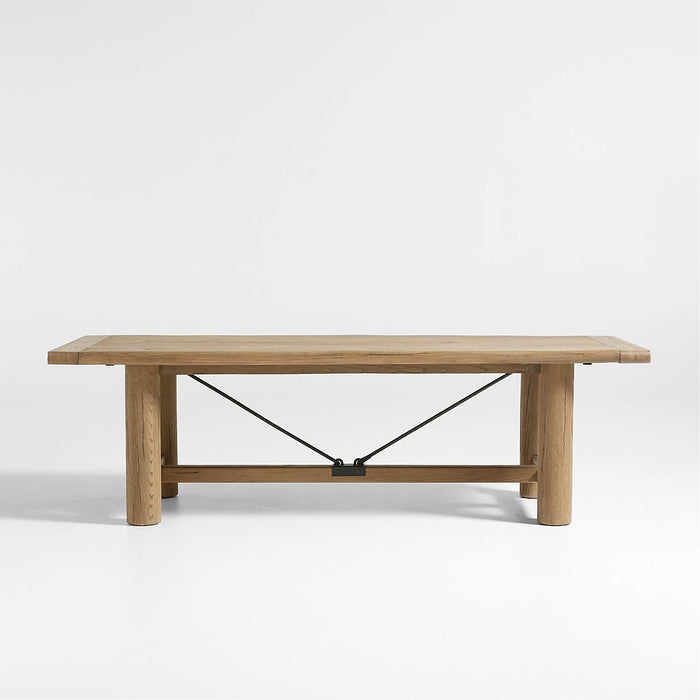 Breckenridge 100"-126" Weathered Rustic Oak Wood Extendable Dining Table