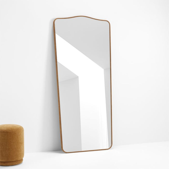 Briars Brown Suede Border Floor Mirror by Jake Arnold 34"x76"