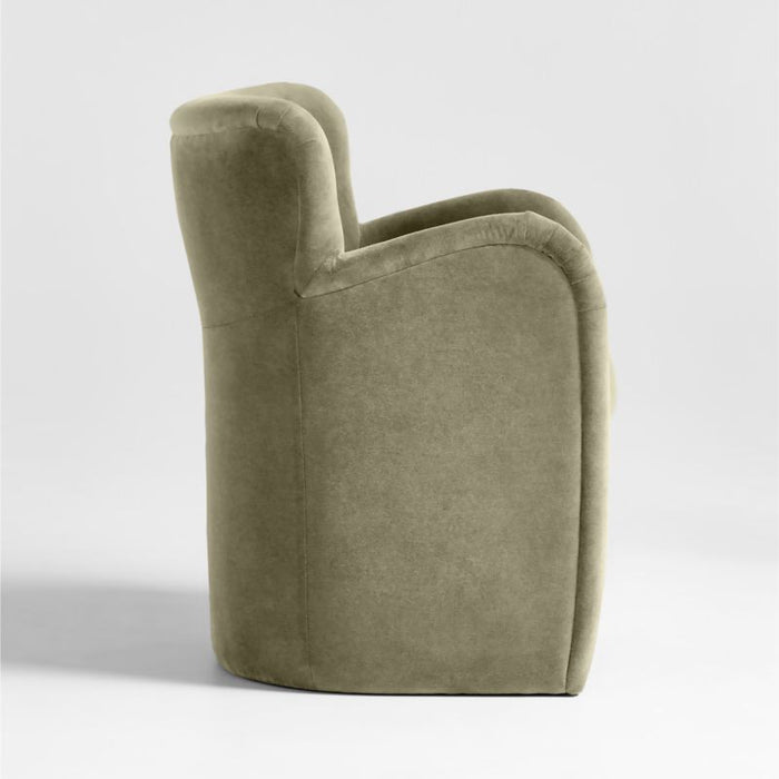 Broome Upholstered Olive Green Dining Chair by Jake Arnold