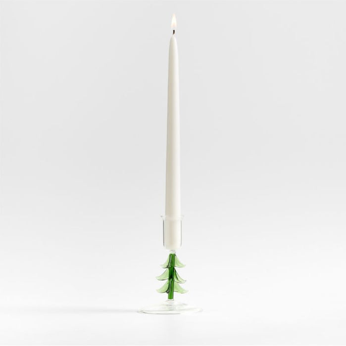 Borosilicate Glass Christmas Tree Taper Candle Holder Small