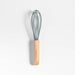 Crate & Barrel Deep Sage Green Silicone and Wood 8" Whisk