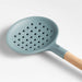Crate & Barrel Deep Sage Green Silicone and Wood Slotted Spoon