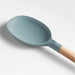 Crate & Barrel Deep Sage Green Silicone and Wood Spoon