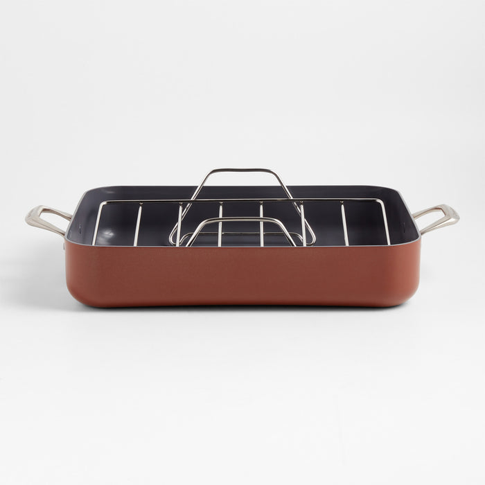 Crate & Barrel EvenCook Core ® Terracotta Ceramic Roasting Pan