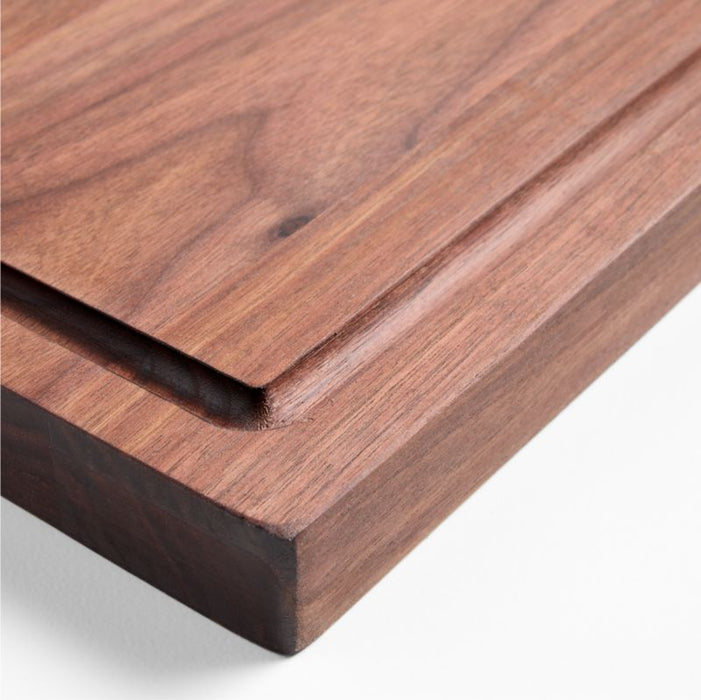 Crate & Barrel Reversible Walnut Wood Cutting Board 20"x15"x1.25"