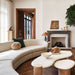 Sassolino Concrete and Burl Wood Coffee Table by Athena Calderone