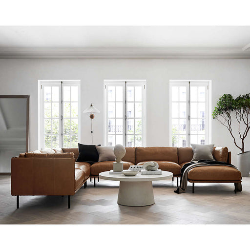 Wells 2-Piece Leather Sectional Sofa with Chaise Lounge