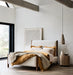 Goleta Bouclé Upholstered Solid Oak Queen Bed