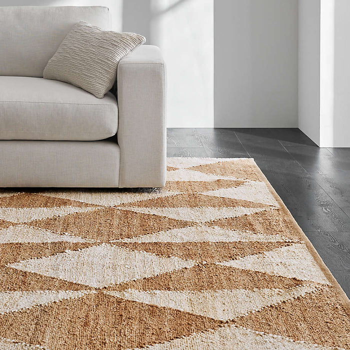 Large Diamond Check Rug Toulon Jute Diamond Checkered White Area Rug 6'x9'