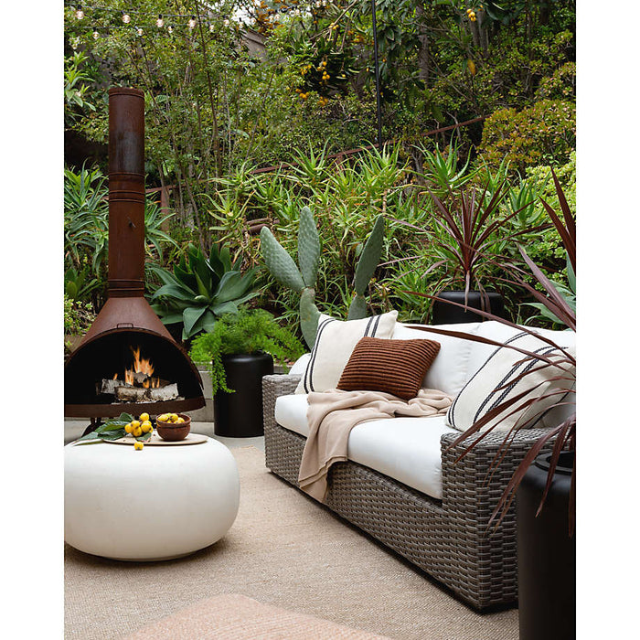 Abaco 83" Resin Wicker Outdoor Sofa with Canvas Natural Sunbrella ® Cushions