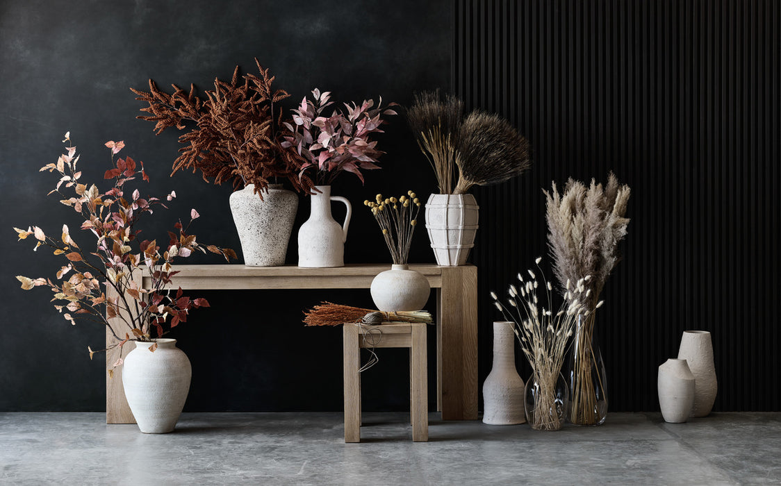 White Textured Ceramic Vase 17"