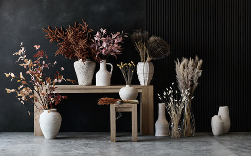 White Textured Ceramic Vase 17"