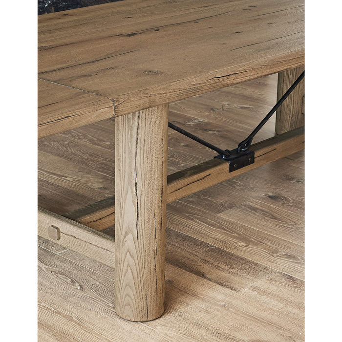 Breckenridge 100"-126" Weathered Rustic Oak Wood Extendable Dining Table