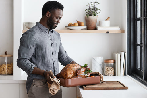 Crate & Barrel EvenCook Core ¬Æ Terracotta Ceramic Roasting Pan
