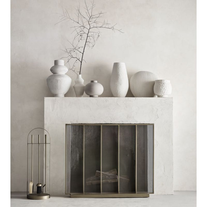 Alura Low-Wide Cream White Porcelain Vase