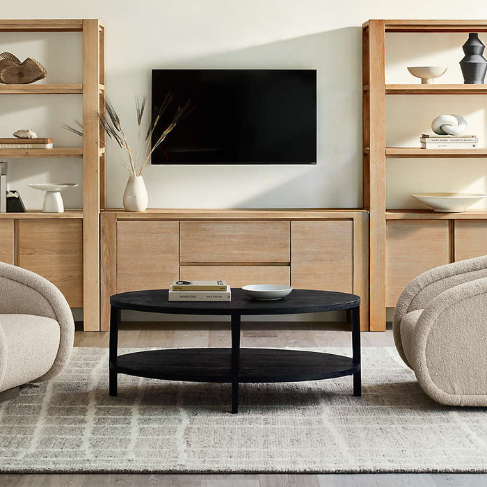 Terra 68" Natural Oak Wood Storage Media Console