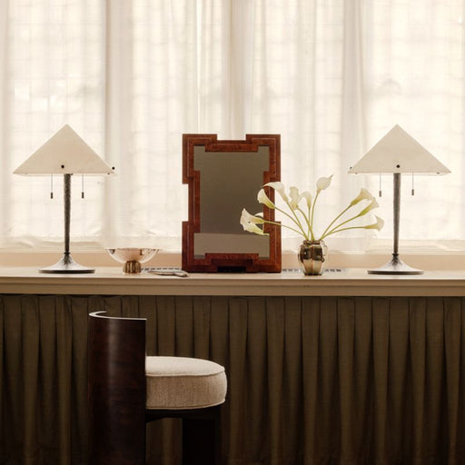 Memini Burl Wood Vanity Mirror by Athena Calderone