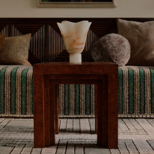 L'étape Burl Wood Square Side Table by Athena Calderone
