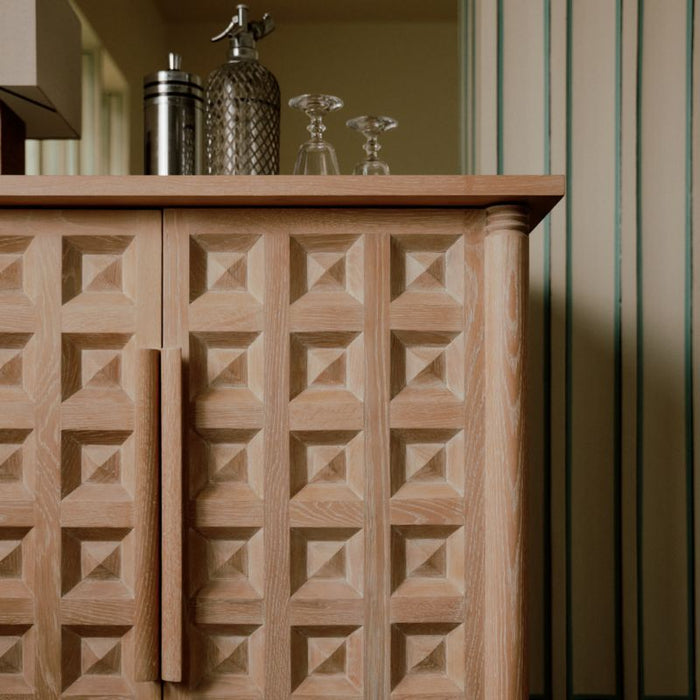 Honore Natural Oak Wood 38" Bar Cabinet by Athena Calderone