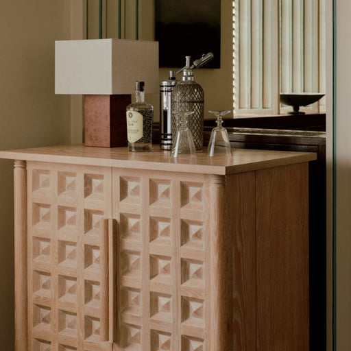 Honore Natural Oak Wood 38" Bar Cabinet by Athena Calderone