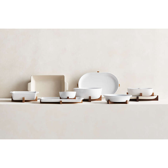 Oven-to-Table Small Serve Bowl with Acacia Wood Trivet