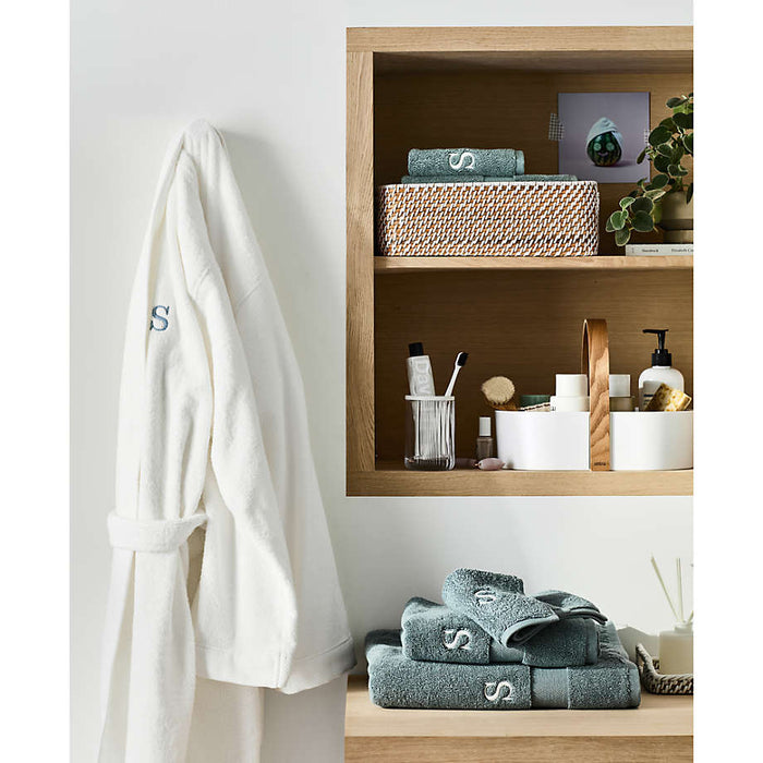 Organic Turkish Crisp White Cotton Bath Robe L/XL