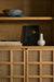 Campagna 39" Rattan and Natural Oak Wood 3-Shelf Storage Bookcase Cabinet