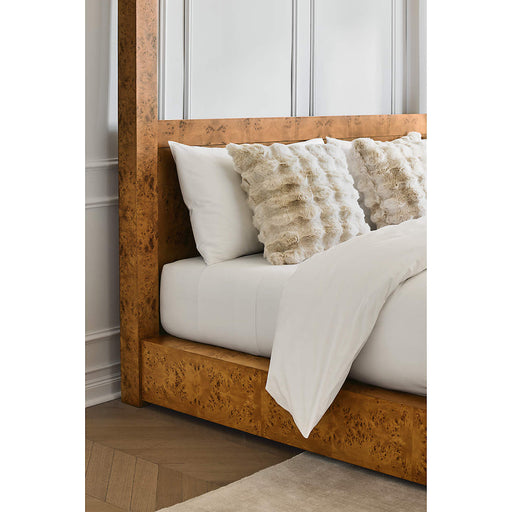 Ambrose Mappa Burl Wood King Canopy Bed