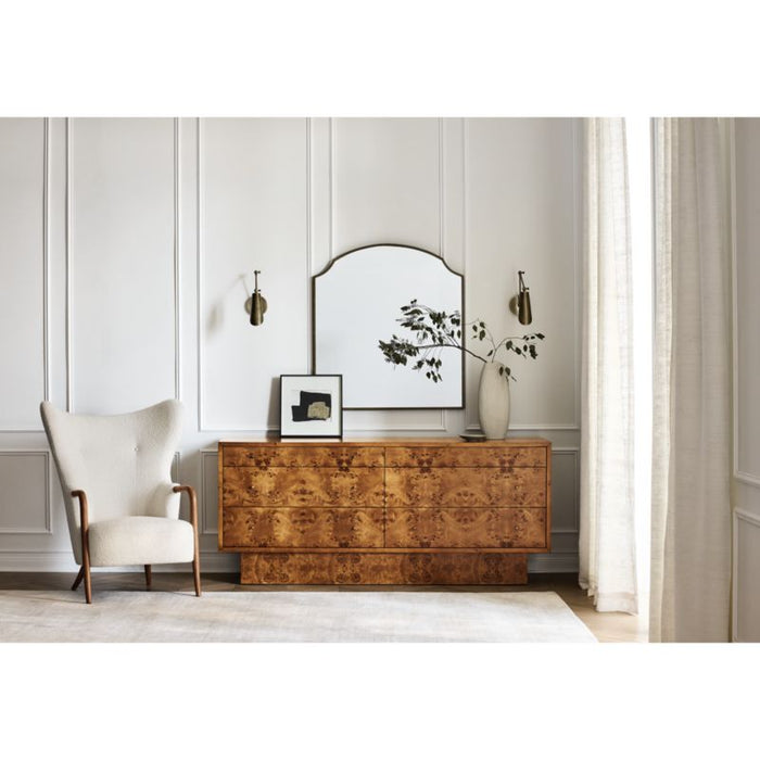 Ambrose Mappa Burl Wood 6-Drawer Dresser