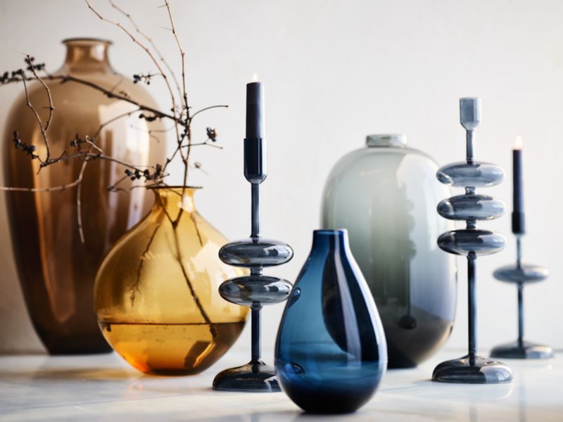 Zeri Tall Smoke Brown Glass Vase 20"