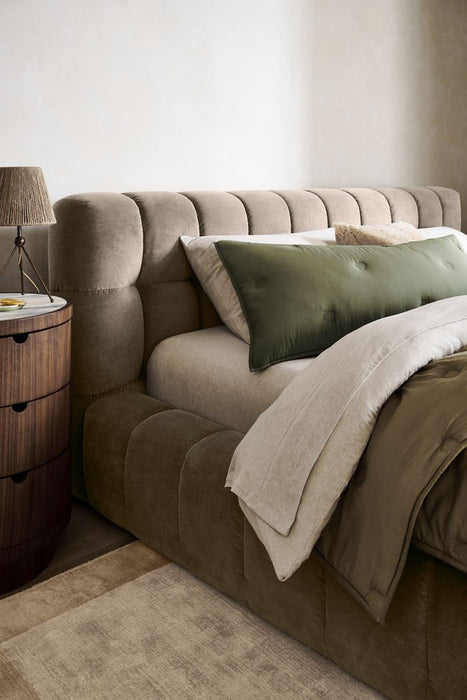 Cozysoft Organic Cotton Jersey Oatmeal Brown King Duvet Cover