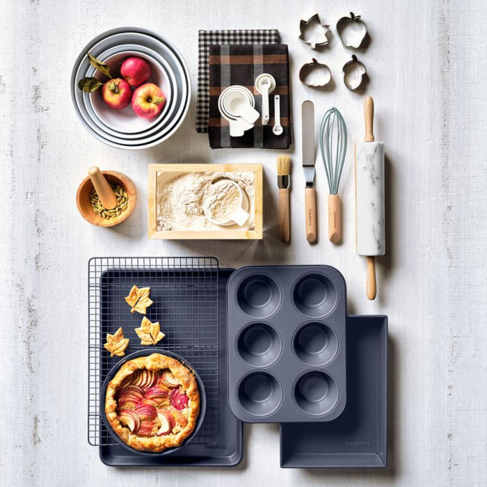 Marin Quiet Blue Silicone and Wood Slotted Turner