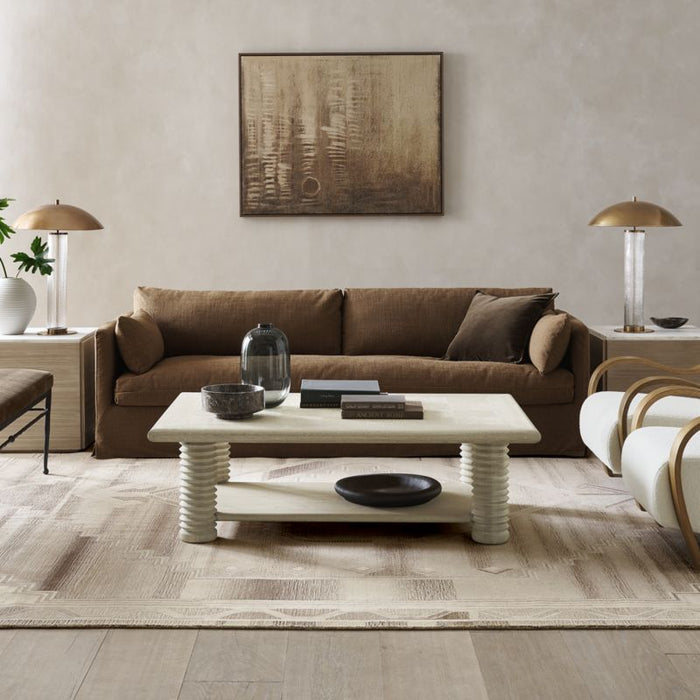 Otsu Tall White Ceramic Textured Vase 16"