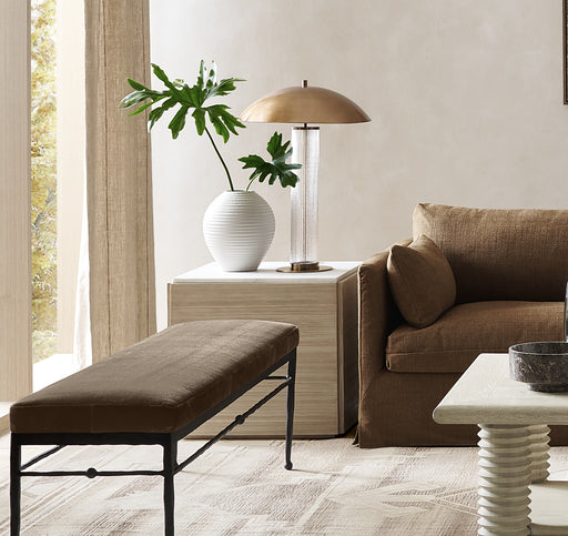 Troupe 24" Pine Wood Square Side Table with Marble Top