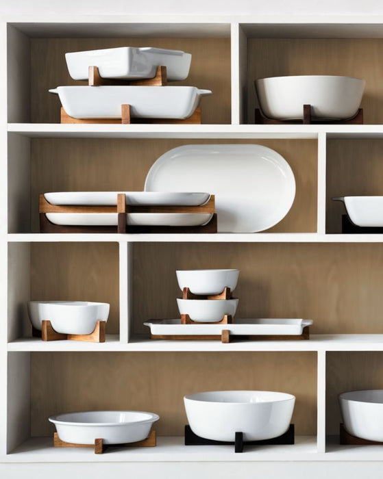Oven-to-Table Square Baking Dish with Wood Stand