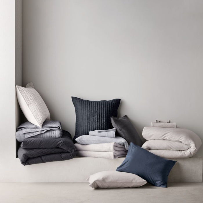 Cozysoft Organic Cotton Jersey Light Grey Standard Pillowcases, Set of 2