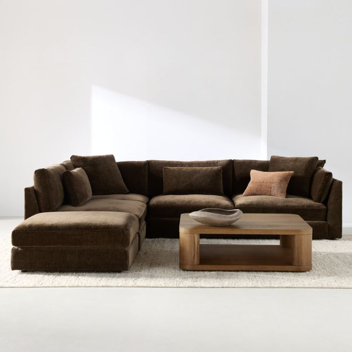 Oakhurst Brown Oak Wood 46" Square Coffee Table