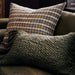 Chunky Woven Wool Fringe 22"x15" Burnt Green Throw Pillow Cover