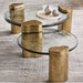 Alchemy Burnished Brass and Cast Glass 60" Tiered Round Coffee Table