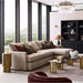 Alchemy Burnished Brass and Cast Glass 60" Tiered Round Coffee Table