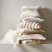 Chunky Woven Wool Fringe 22"x15" Arctic Ivory Throw Pillow Cover