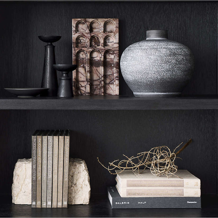 Keane 40" Black Wood Storage Bookcase