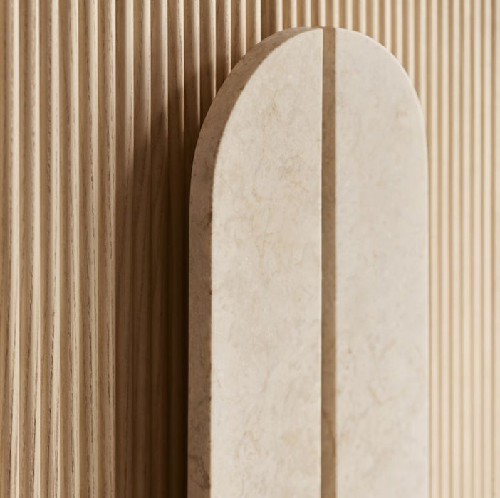 Kahn 41" Ribbed Whitewashed Oak Wood Closed Storage Cabinet