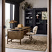 Siena 34" Black Wood 4-Shelf Storage Bookcase with Drawer