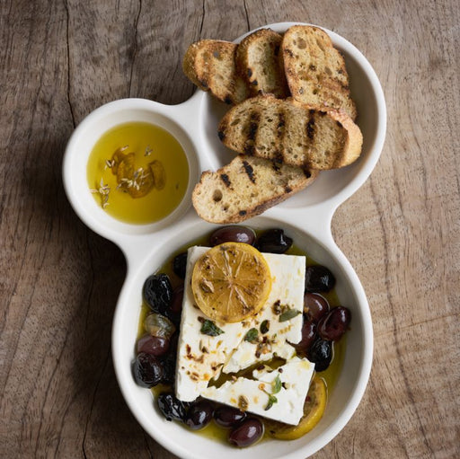 Mezze Ceramic Tapas 3-Part Ceramic Server