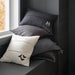 Chunky Woven Wool Fringe 23"x23" Storm Grey Throw Pillow Cover