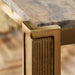 Rummer Burnished Brass and Travertine 36" Square Center Table by Jeremiah Brent
