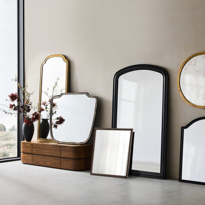Manor Black Wood Wall Mirror 43"x41"