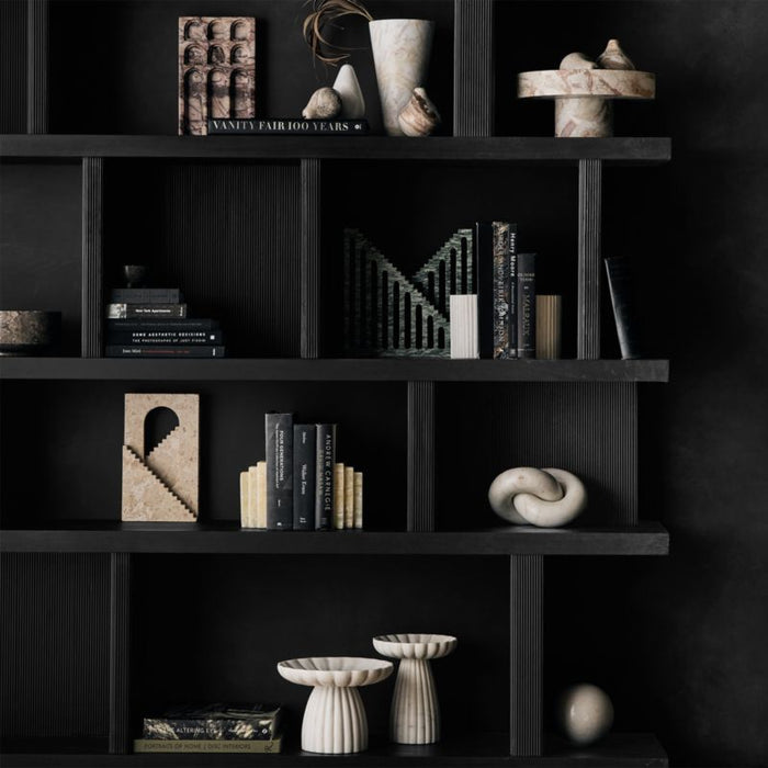 Jolie White Marble Bookends, Set of 2