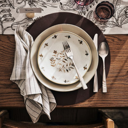 Rizzo Textured Easy Care Faux Leather Deep Brown Round Placemat